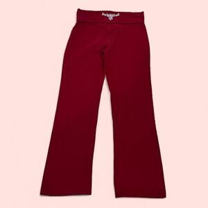 Y2K No Boundaries Fold over Low Rise Red  Flare Legging Med